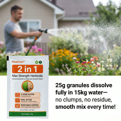 Healrize® 2-𝖎𝖓-1 Max Strength Herbicide: Fast Acting Results on Glyphosate-Resistant Weeds