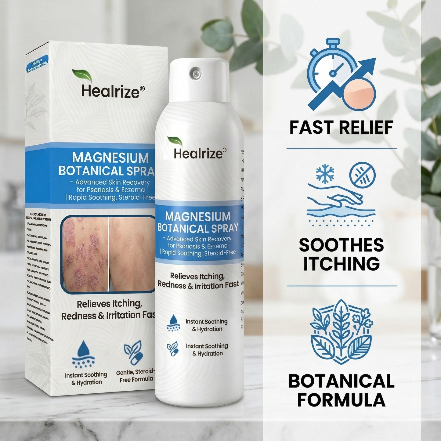 🔥Healrize® Magnesium Botanical Spray – ✅FDA Certified| Advanced Skin Recovery for Psoriasis & Eczema | Rapid Soothing, Steroid-Free