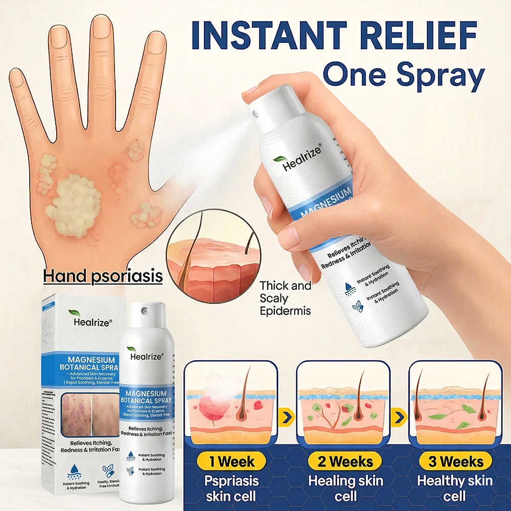 🔥Healrize® Magnesium Botanical Spray – ✅FDA Certified| Advanced Skin Recovery for Psoriasis & Eczema | Rapid Soothing, Steroid-Free