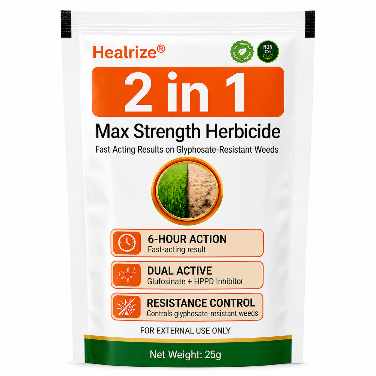 Healrize® 2-𝖎𝖓-1 Max Strength Herbicide: Fast Acting Results on Glyphosate-Resistant Weeds